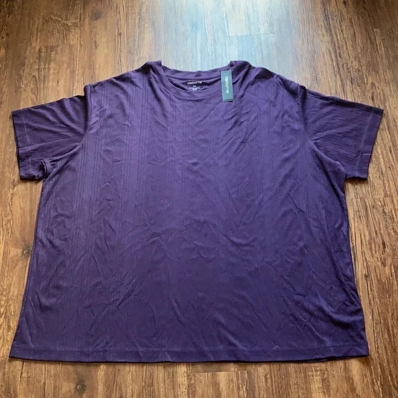 Liz Claiborne Pullover Ribbed Top Purple Short Sleeve Size 5X New - Picture 2 of 14
